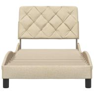 Рамка за легло без матрак, кремави, 90x200 см, плат