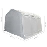 Палатка за съхранение PVC 550 г/м² 4x6 м бяла