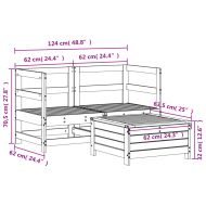 Градински комплект диван от 3 части, дугласка ела масив