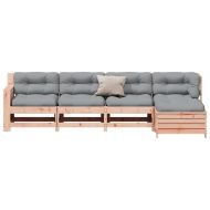 Градински комплект с възглавници, 5 части, дугласко дърво масив