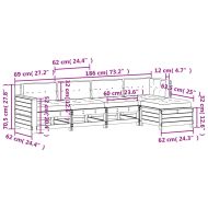 Градински комплект с възглавници, 5 части, дугласко дърво масив