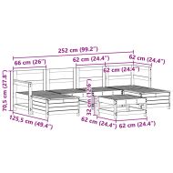 Градински комплект диван от 7 части, дугласка ела масив