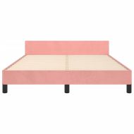 Рамка за легло с табла, розова, 140x200 см, кадифе