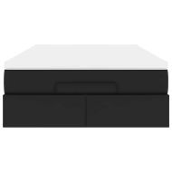 Османска легло с матрак, черно, 160x200 см, изкуствена кожа