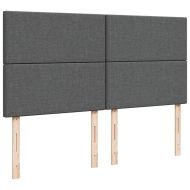 Османска легло с матрак, тъмносиво, 160x200 см, плат