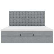 Османска легло с матрак, светлосиво, 160x200 см, плат