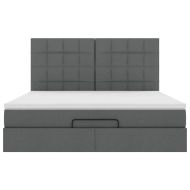 Османска легло с матрак, тъмносиво, 160x200 см, плат