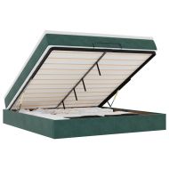 Османска легло с матрак, тъмнозелено, 180x200 см, кадифе