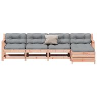 Градински комплект с възглавници, 5 части, дугласко дърво масив