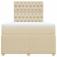 Боксспринг легло с матрак, кремаво, 120x200 см, плат