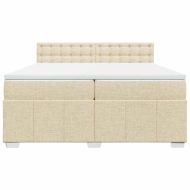 Боксспринг легло с матрак, кремаво, 200x200 см, плат