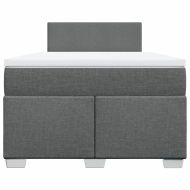 Боксспринг легло с матрак, тъмносиво, 120x200 см, плат