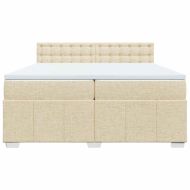 Боксспринг легло с матрак, кремаво, 200x200 см, плат