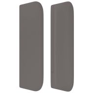 Горна табла за легло, сива, 147x16x78/88 см, изкуствена кожа