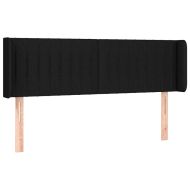 LED горна табла за легло, черна, 147x16x78/88 см, плат