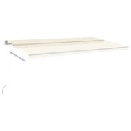 Автоматична тента с LED и сензор за вятър, 6x3,5 м, кремава