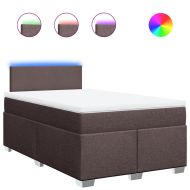 Боксспринг легло с матрак, тъмнокафяво, 120x200 см, плат