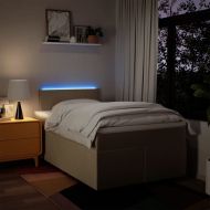 Боксспринг легло с матрак, кремаво, 120x200 см, плат