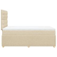 Боксспринг легло с матрак, кремаво, 120x200 см, плат