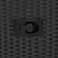 Накланящи градински столове с възглавници 2 бр черни полиратан