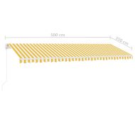 Свободностояща ръчно прибираща се тента 500x350 см жълто/бяло
