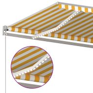Автоматична тента с LED и сензор за вятър 6x3,5 м жълто и бяло