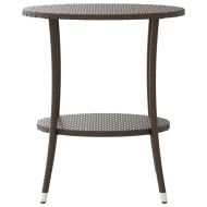 Накланящи се градински столове, 2 бр, с маса, кафяв, полиратан