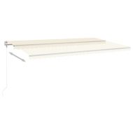 Автоматичен сенник с LED и сензор за вятър 600x350 см кремав