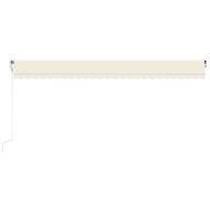 Автоматичен сенник с LED и сензор за вятър 600x350 см кремав