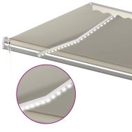 Автоматичен сенник с LED и сензор за вятър 600x350 см кремав