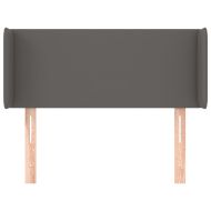 Горна табла за легло, сива, 83x16x78/88 см, изкуствена кожа