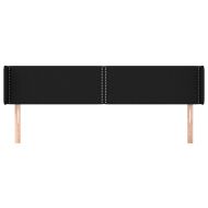 Горна табла за легло, черна, 163x16x78/88 см, плат