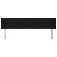 Горна табла за легло, черна, 183x16x78/88 см, плат