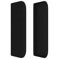 Горна табла за легло, черна, 183x16x78/88 см, плат