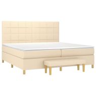 Боксспринг легло с матрак, кремаво, 200x200 см, плат