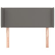 Горна табла за легло, сива, 83x16x78/88 см, изкуствена кожа