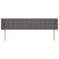 Горна табла за легло, сива, 163x16x78/88 см, изкуствена кожа