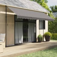 Прибираща се тента, антрацит, 400x150 см, плат и стомана