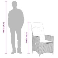 Накланящи градински столове с възглавници 2 бр полиратан бежови