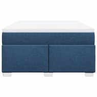 Боксспринг легло с матрак, синьо, 160x200 см, плат