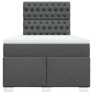 Боксспринг легло с матрак, тъмносиво, 120x200 см, плат