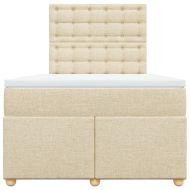 Боксспринг легло с матрак, кремаво, 120x200 см, плат