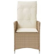 Накланящи градински стола с възглавници полиратан бежови