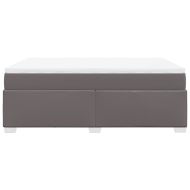 Боксспринг легло с матрак, сиво, 140x190 см изкуствена кожа