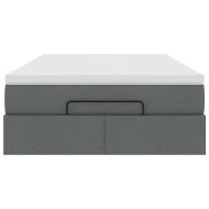 Османска легло с матрак, тъмносиво, 120x200 см, плат