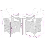 Градински комплект с възглавници 5 части кафяв полиратан