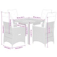 Градински трапезен комплект възглавници 5 части черен полиратан