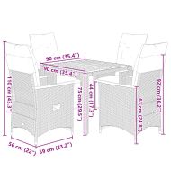 Градински бистро комплект с възглавници 5 части черен полиратан