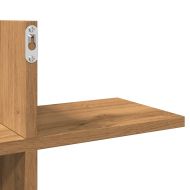 Стенен рафт, дъб артизан, 124,5x18x60,5 см, инженерно дърво