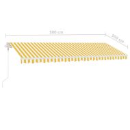 Свободностояща автоматична тента, 500x350 см, жълто/бяло